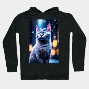 British Shorthair Glows In The Snow Hoodie